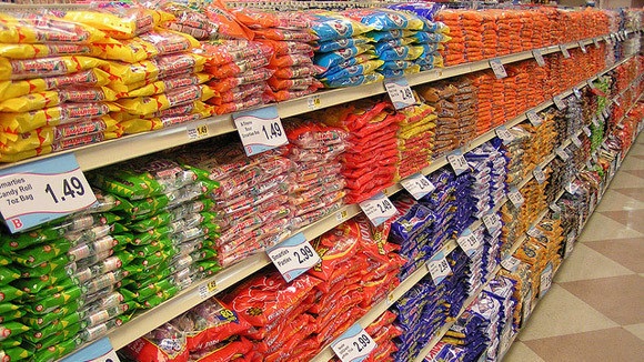 Halloween candy on the shelves