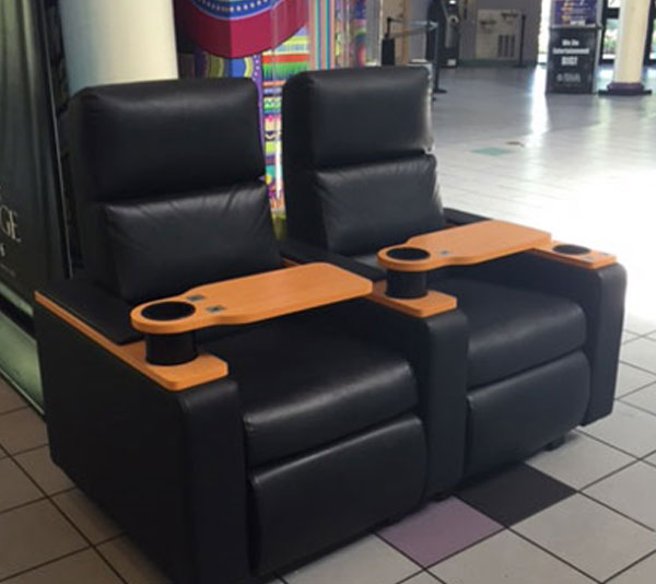 Regal Oakwood Stadium 18 features King Size Recliners for local moviegoers to test drive before the seating remodel is complete