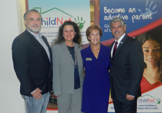 (L to R): Jeffrey Dwyer, Esq., ChildNet board chairman; Monica King, ChildNet Broward County executive director; Nora Rupert, adoptive parent and Broward County School board member – District 7; and Emilio Benitez, ChildNet president and CEO   