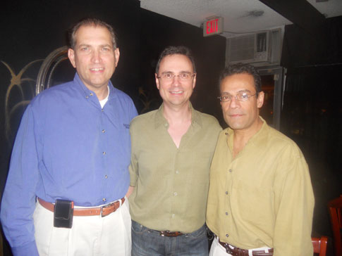 Dr. David Brancati, Roman Schepis and Mo Dhanji at the Carpe Vinum dinner at the Hi-Life Cafe.