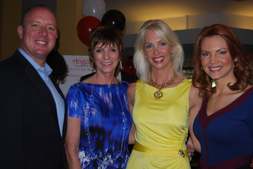HSBC Chairman of the Board Steve Hudson, Event Chairperson Susan Smith, PAWS President Christy Gumberg and Honorary Emcee Jacey Birch of WPLG Channel 10.