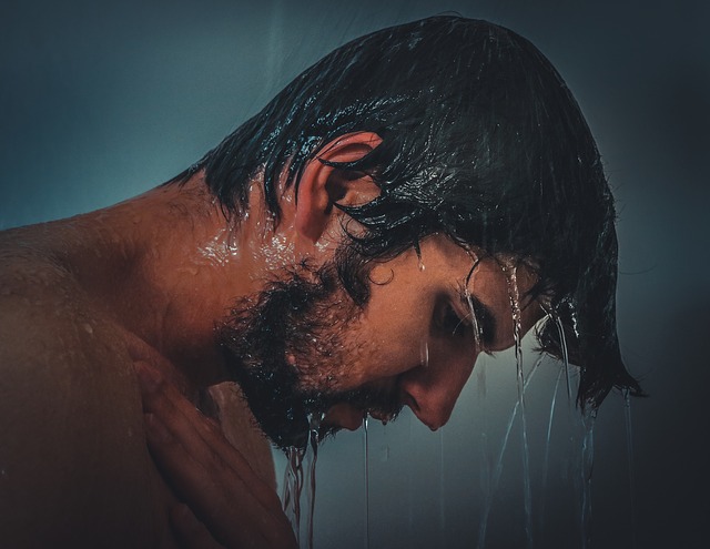 Man taking a shower