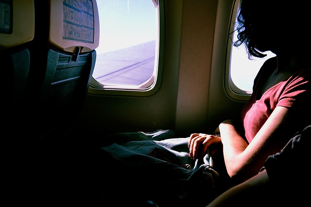 girl in a plane