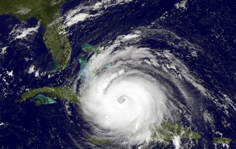Hurricane on the Atlantic Ocean