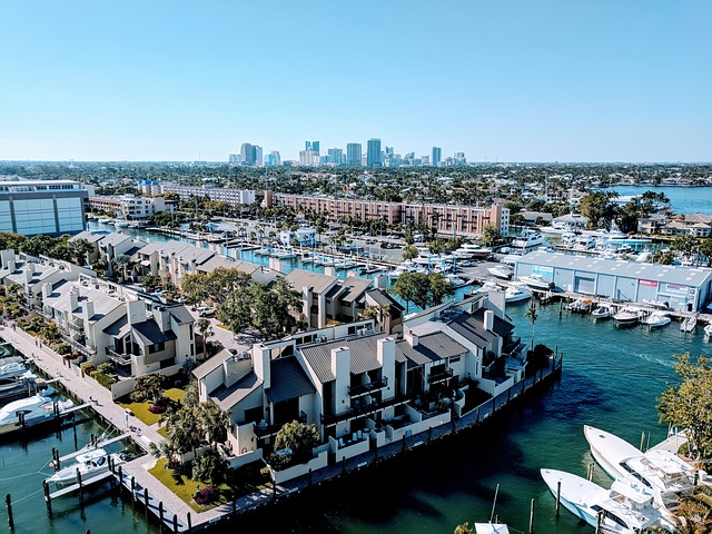 A scenic view of the Fort Lauderdale waterfront, visible after moving to Fort Lauderdale
