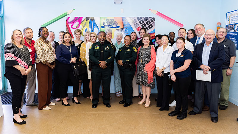 Business leaders, donors and Broward Education Foundation board members gathered at the School Supply Center in Pompano Beach to kick start the 2019 Back to School Supply Drive. 