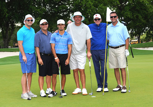 Mike Marino (DJ 1TRE), Alex Vaumer, Austyn Rumaner, NFL Hall of Fame Quarterback Dan Marino, John “Footy” Kross, and Nick Kross