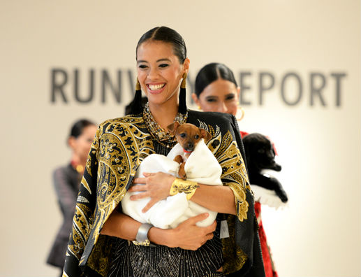 HSBC shelter puppy making a debut on the runway.