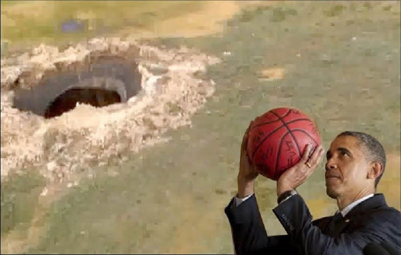 Obama sinkhole shot
