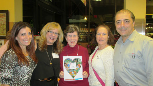 (L to R): Jacqueline Alfano, Doris Italian Market & Bakery; Bernadette Falciglia, High Heels for HOPE; Libby Van Landingham, High Heels for HOPE; Celia Welsby, High Heels for HOPE; John Alfano, Doris Italian Market and Bakery